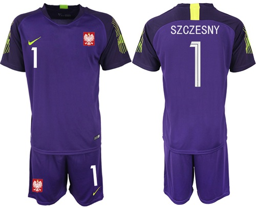 Poland #1 Szczesny Purple Goalkeeper Soccer Country Jersey